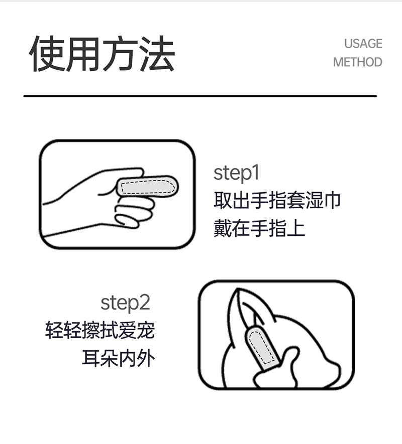 【JINCHONG今宠】 宠物洁耳手指湿巾 50片/盒