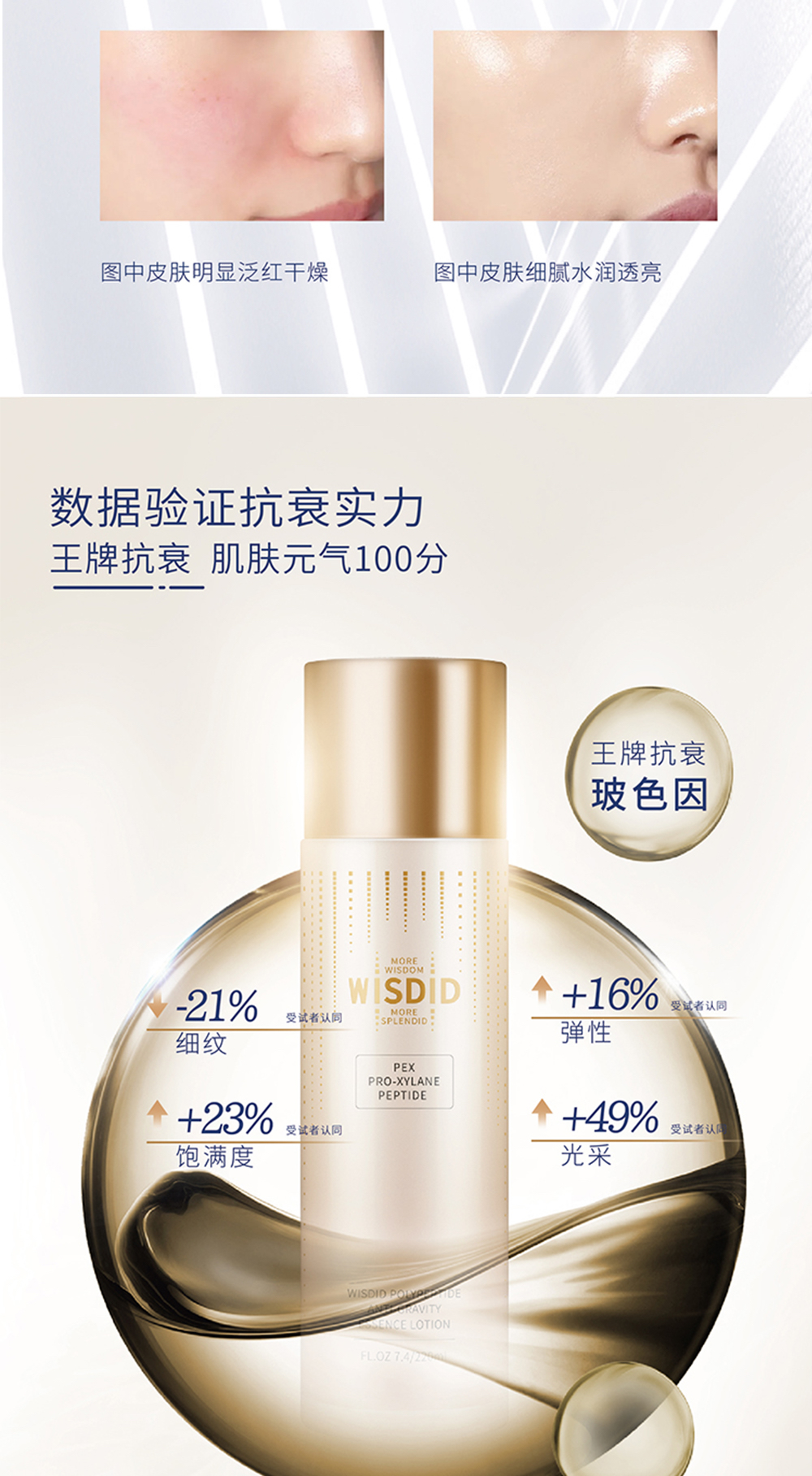 【智美之钥】多肽紧致精华液 220ml/瓶 （精华水+精华乳组合）