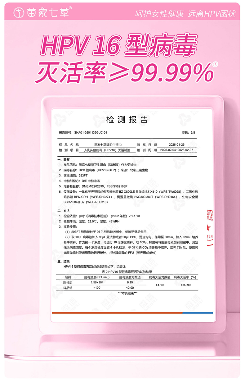 【苗家七草】草本私护卫生湿巾60片/包 2包起发 居家装(消字号)货号GM162