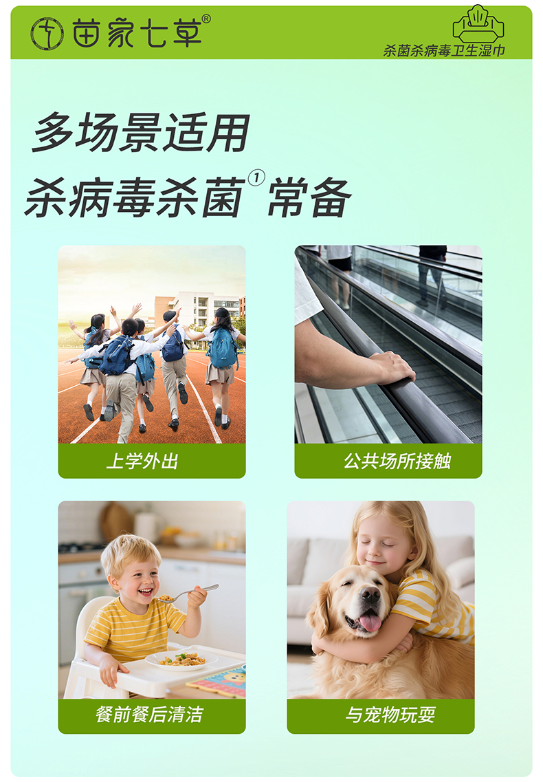 【苗七】消字号便携式消杀卫生湿巾 10片x10包 货号GM149