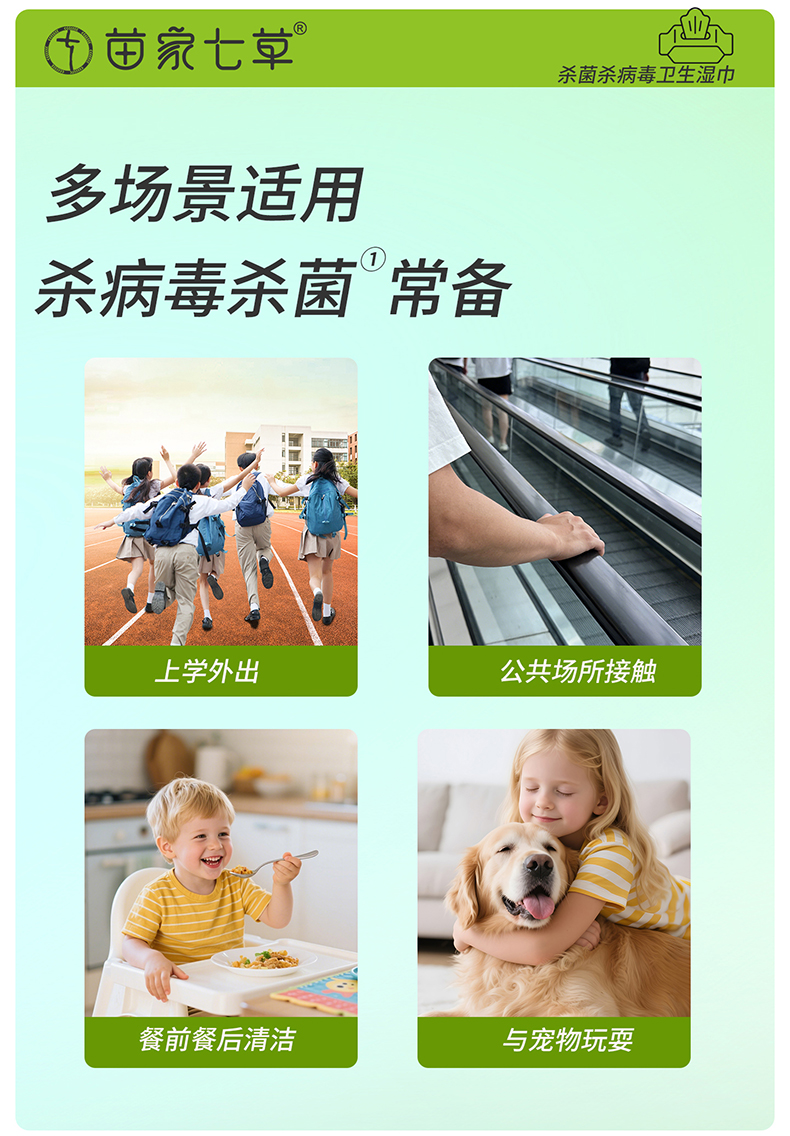 【苗七】消字号卫生湿巾(手病毒)1片/包*30包/盒 货号GM174